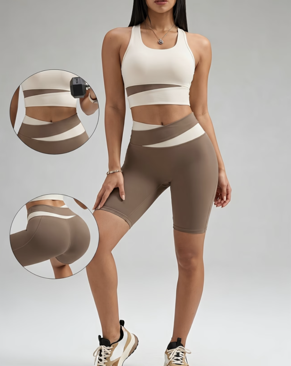 Ensemble de Sport 2 Pièces à Blocs de Couleurs