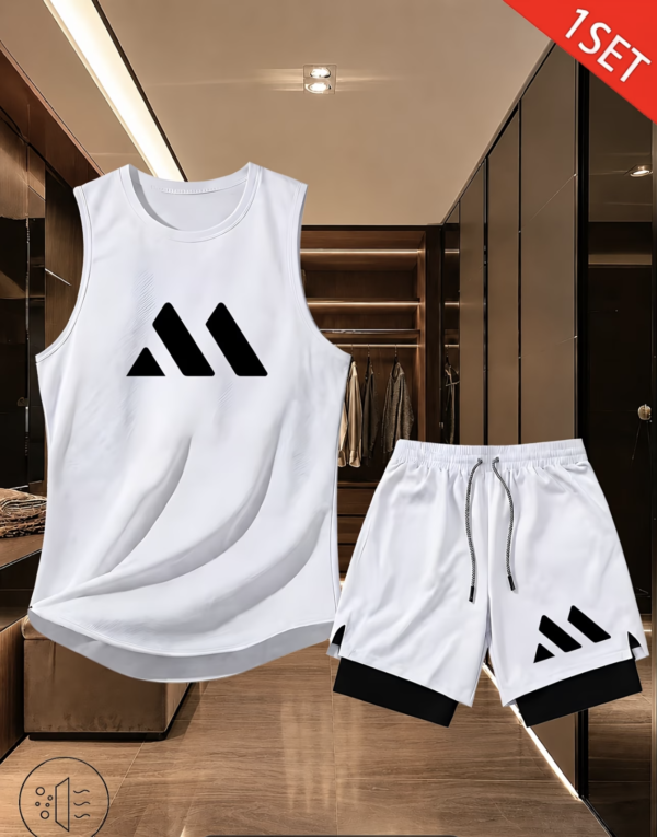 Ensemble de Sport 2 Pièces Débardeur et Short Double Couche