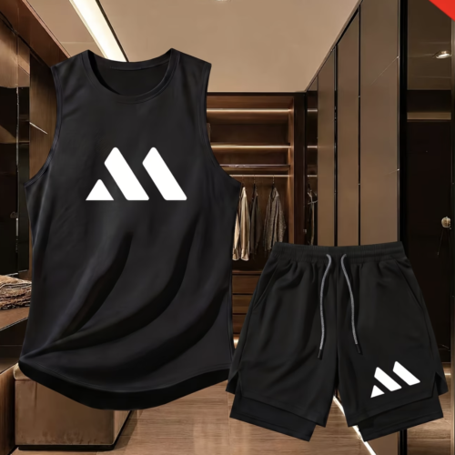 Ensemble de Sport 2 Pièces Débardeur et Short Double Couche