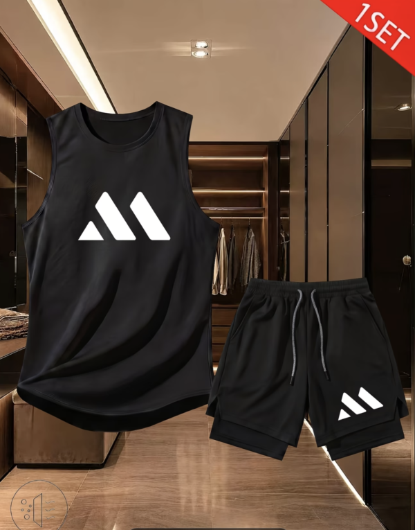 Ensemble de Sport 2 Pièces Débardeur et Short Double Couche