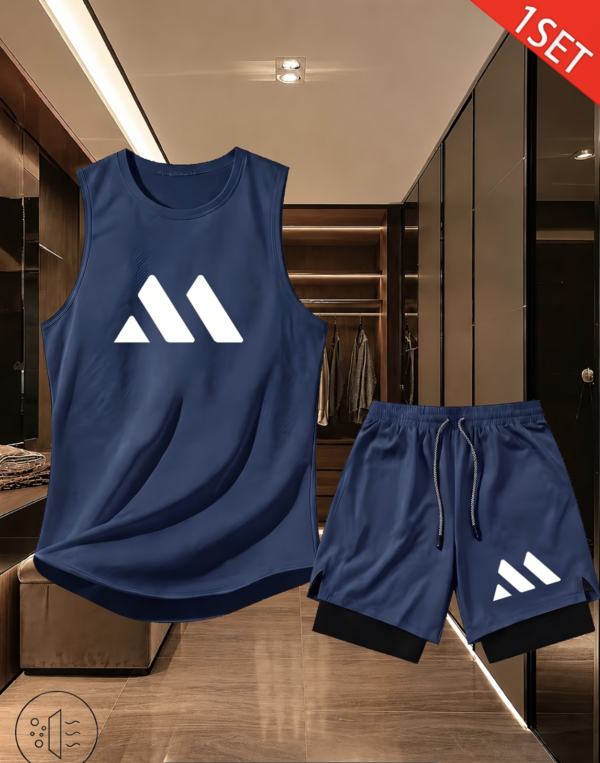Ensemble de Sport 2 Pièces Débardeur et Short Double Couche