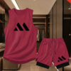 Ensemble de Sport 2 Pièces Débardeur et Short Double Couche