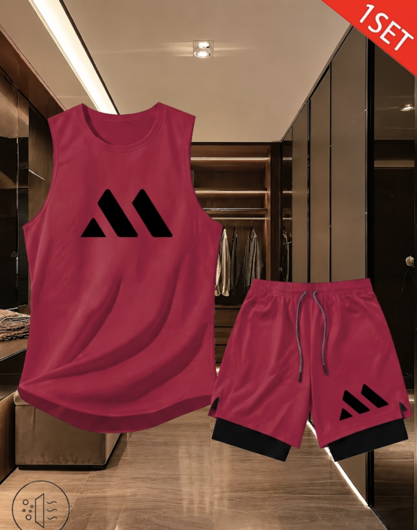 Ensemble de Sport 2 Pièces Débardeur et Short Double Couche