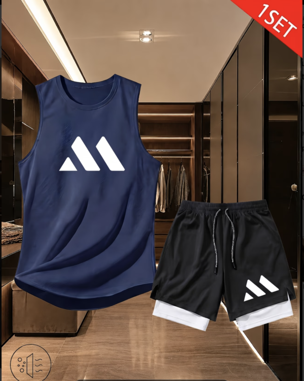 Ensemble de Sport 2 Pièces Débardeur et Short Double Couche