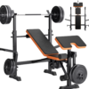 Banc de Musculation Ajustable Tout-en-Un avec Support Squat