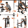 Banc de Musculation Ajustable Tout-en-Un avec Support Squat