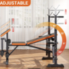 Banc de Musculation Ajustable Tout-en-Un avec Support Squat