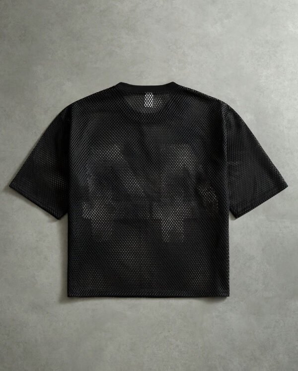 T-Shirt Manches Courtes en Maille Ajourée – Style Streetwear et Look Sportif Jeune