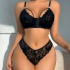 Ensemble Soutien-Gorge et Culotte en Dentelle pour Femme – Style Européen et Élégance Raffinée