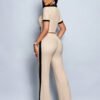 Ensemble d’Été Décontracté pour Femme – T-Shirt à Col Polo et Pantalon Évasé Colorblock – Image 2