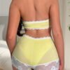 Ensemble Soutien-Gorge et Culotte 2 Pièces pour Femme avec Décoration Nœud