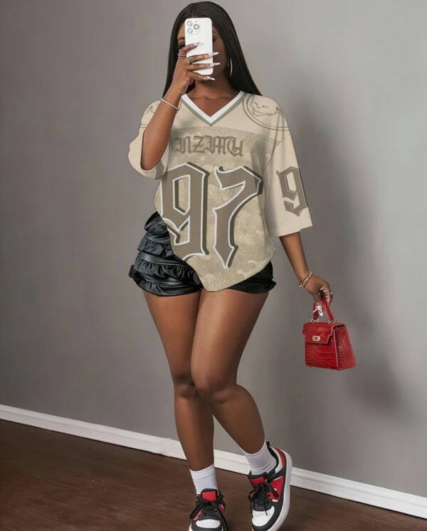 Maillot de Hockey Vintage à Manches Courtes – Style Sportswear pour Femme