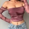 Rectangle 643 Haut Court Respirant en Maille – Manches Longues (Femme)
