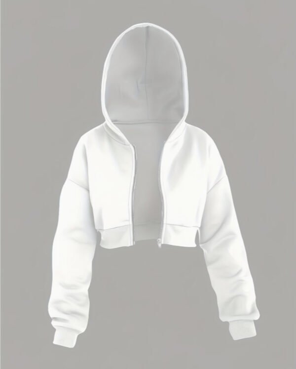 Hoodie de Sport Décontracté Blanc Uni – Sweat à Capuche Confort Féminin