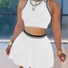 Ensemble 2 Pièces Femme – Jupe Plissée Colorblock et Débardeur Sans Manches – Image 5