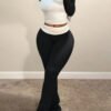Ensemble Décontracté pour Femme – T-Shirt à Manches Longues Colorblock et Pantalon Évasé – Image 3