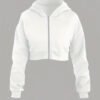 Hoodie de Sport Décontracté Blanc Uni – Sweat à Capuche Confort Féminin