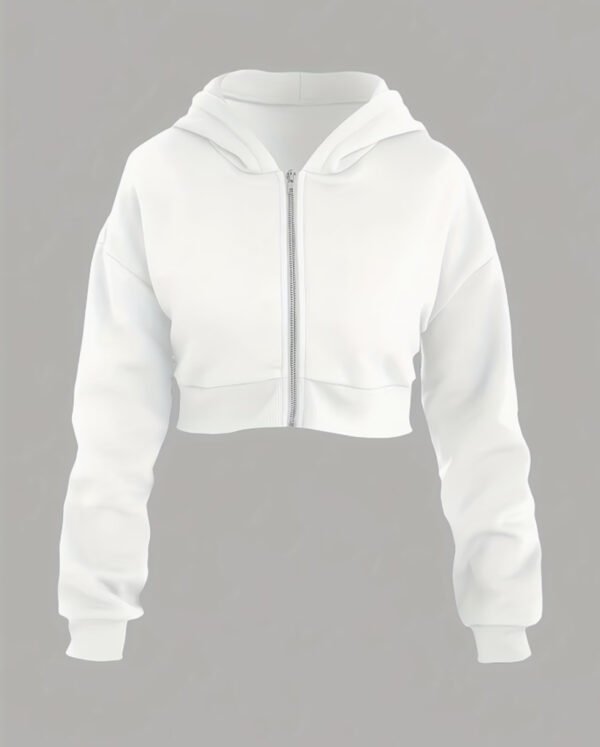 Hoodie de Sport Décontracté Blanc Uni – Sweat à Capuche Confort Féminin