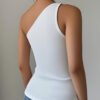 Haut Moulant Asymétrique à Motif Floral – Top Décontracté Chic