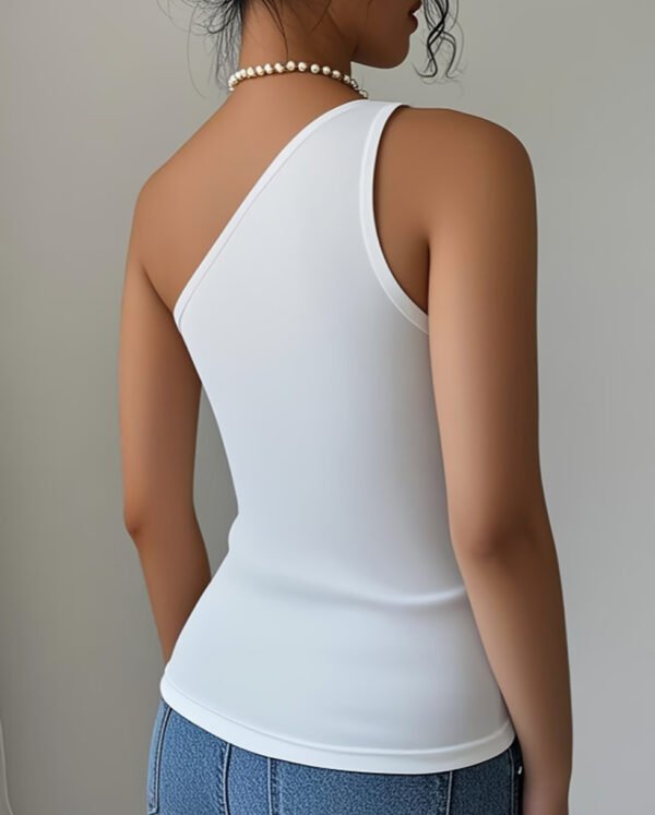 Haut Moulant Asymétrique à Motif Floral – Top Décontracté Chic