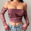 Rectangle 743 Haut Court Respirant en Maille – Manches Longues (Femme)