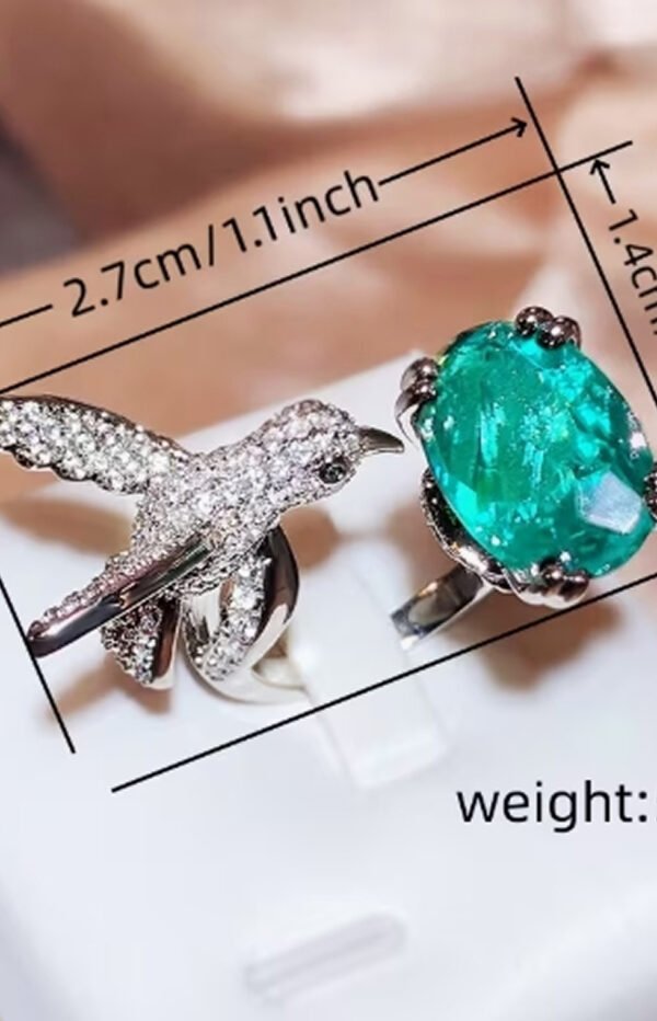 Rectangle 855 (3) Bague colibri en pierre synthétique – Bijou Femme Original et Raffiné
