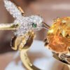Bague colibri en pierre synthétique – Bijou Femme Original et Raffiné – Image 3