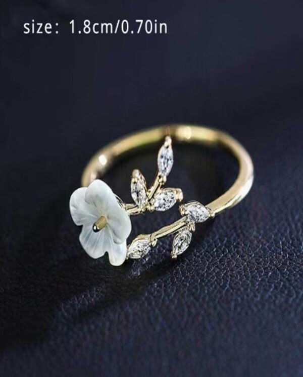 Bague Créative en Forme de Feuille et Fleur – Anneau Ajustable et Poétique pour Femme