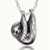 Collier Élégant Paresseux Argenté de Luxe – Pendentif Animal Original et Raffiné