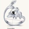 Rectangle 864 (6) Bague Mignonne Koala et Feuille – Anneau Ajustable et Craquant pour Femme