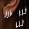Boucles d'Oreilles Scintillantes Argentées – Bijou Éclatant et Raffiné pour Femme