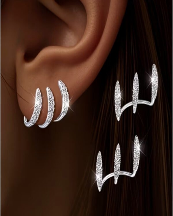 Boucles d'Oreilles Scintillantes Argentées – Bijou Éclatant et Raffiné pour Femme