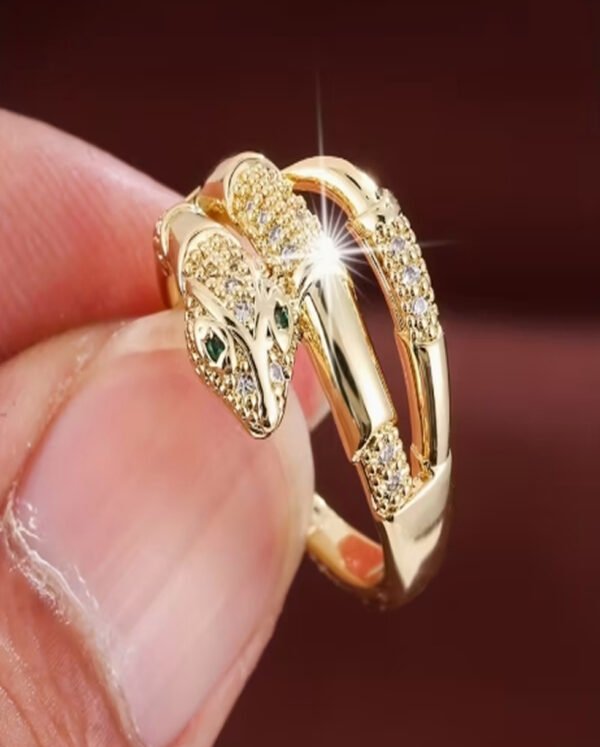Rectangle 865 (1) Bague Serpent Unique pour Femme – Anneau Ajustable au Style Audacieux et Élégant
