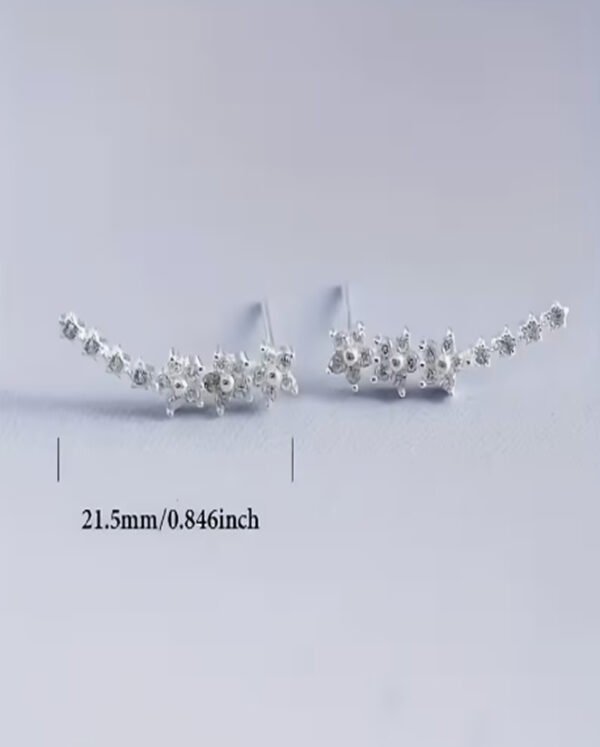 Boucles d'Oreilles Florales à Paillettes – Bijou Fleuri Étincelant et Glamour pour Femme