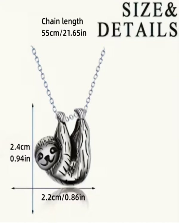 Collier Élégant Paresseux Argenté de Luxe – Pendentif Animal Original et Raffiné