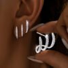 Boucles d'Oreilles Scintillantes Argentées – Bijou Éclatant et Raffiné pour Femme