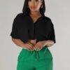 Rectangle 868 Chemise Courte Décontractée à Deux Poches – Chemisette Crop Tendance Utility