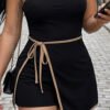 Combinaison d’Été Décontractée pour Femme – Coupe Graphique en Bloc de Couleurs