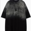 T-Shirt d’Été Premium pour Homme – Effet Délavé Vieilli et Tie-Dye Dégradé à Broderie Lettrage