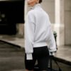 Sweat-Shirt à Col Montant Zippé – Hoodie Color-Block Tendance Rétro