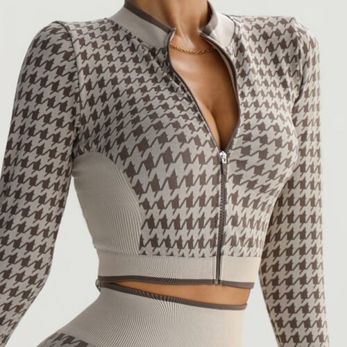 Veste de Sport Courte à Manches Évasées – Haut de Yoga Sans Couture & Séchage Rapide