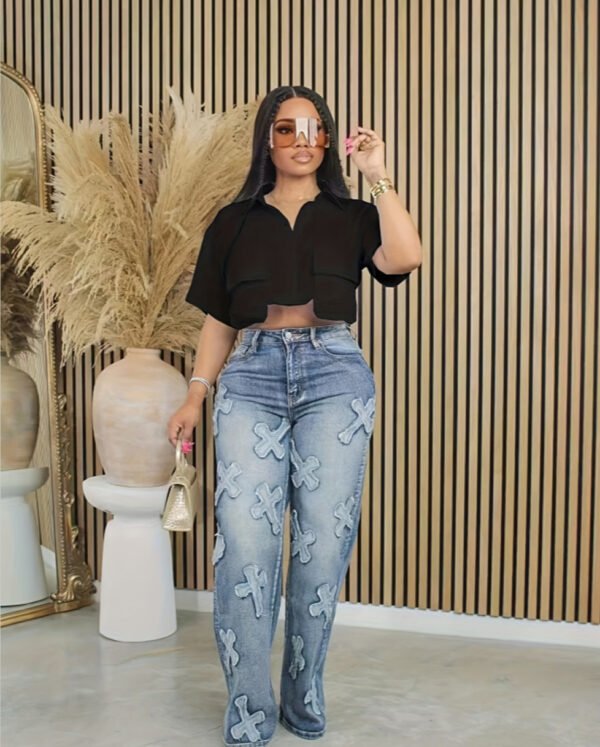 Rectangle 870 Chemise Courte Décontractée à Deux Poches – Chemisette Crop Tendance Utility