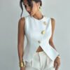 Haut Élégant Décoratif pour Femme – Top Habillé avec Détails Travaillés