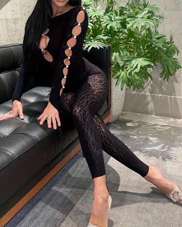 Combinaison Élégante Une Épaule à Imprimé Léopard – Pantacourt Sans Couture Taille Haute