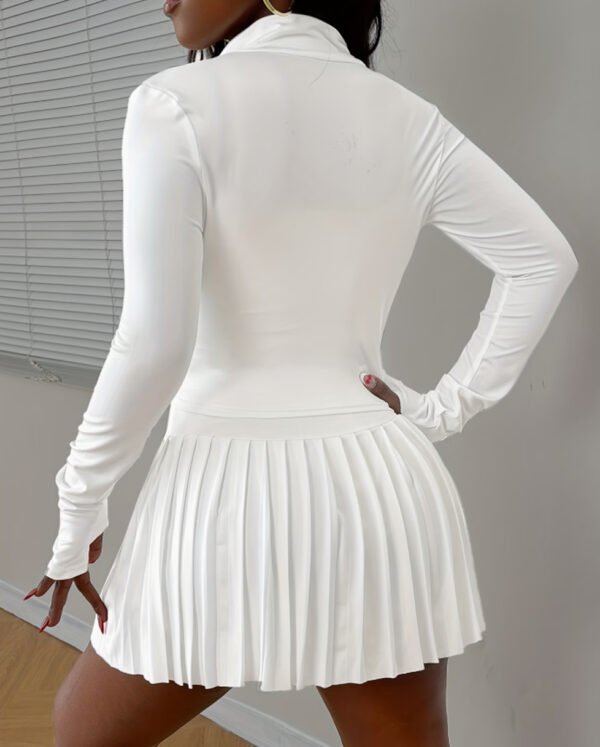 Ensemble Tennis Club pour Femme : Veste Amincissante et Jupe Plissée Technique