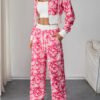 Rectangle 870 Ensemble Deux Pièces Streetwear Camouflage : Crop Top Zippé et Pantalon Droit Décontracté