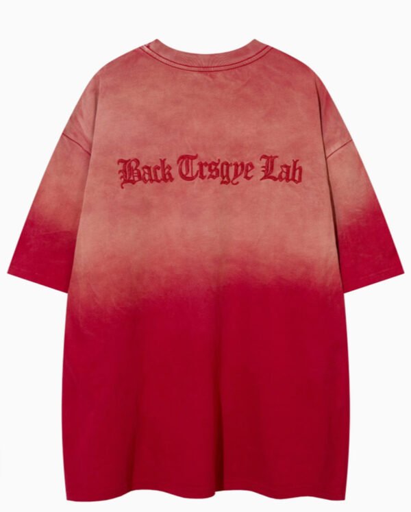 T-Shirt d’Été Premium pour Homme – Effet Délavé Vieilli et Tie-Dye Dégradé à Broderie Lettrage