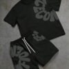 Ensemble d’Été Deux Pièces pour Homme : T-Shirt à Col Rond et Short Imprimé Coordonné