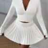 Ensemble Tennis Club pour Femme : Veste Amincissante et Jupe Plissée Technique