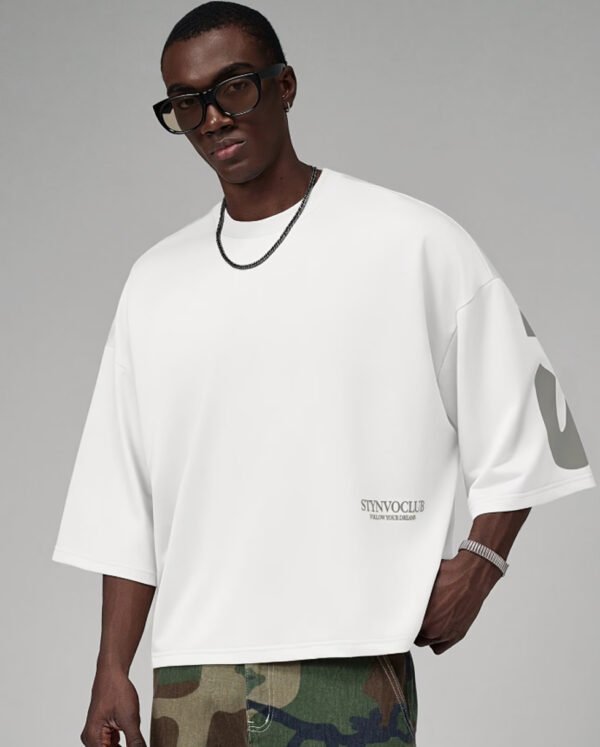 T-Shirt Streetwear Oversize STIVOCLUB pour Homme – Coupe Ample en Maille Patchwork Édition Été